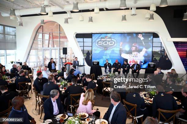 General view of the room is seen during the 2024 Daytona 500 Champion Celebration at Hendrick Motorsports Campus on February 26, 2024 in Concord,...