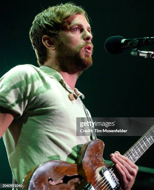 Caleb Followill of Kings of Leon performs at Bill Graham Civic Auditorium on May 21, 2009 in San Francisco, California.