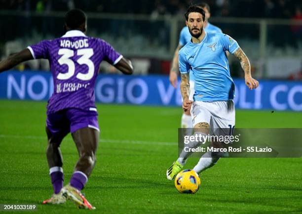 Luis Alberto of SS Lazio in action during the Serie A TIM match between ACF Fiorentina and SS Lazio at Stadio Artemio Franchi on February 26, 2024 in...