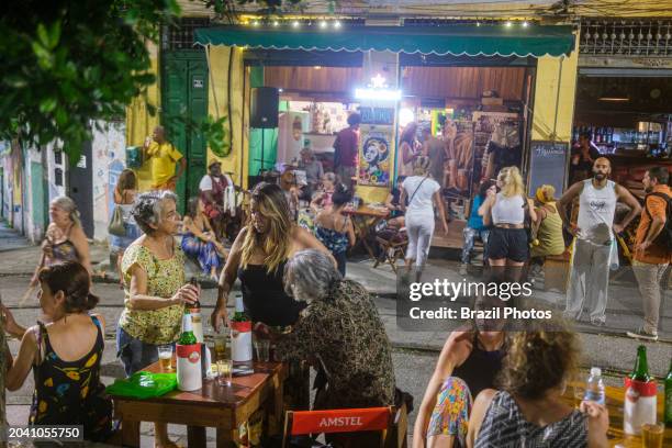 Alquimia bar at Largo das Neves square in Santa Teresa neighborhood, a renowned gathering place for intellectuals, academics, artists and left-wing...