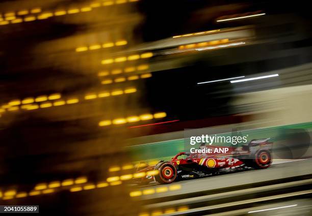 Charles Leclerc during the second free practice at the Bahrain International Circuit in the Sakhir desert area prior to the Bahrain Grand Prix. ANP...