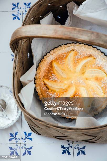 classic french apple tart - apple tart stock pictures, royalty-free photos & images