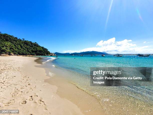 paradise beach at the island of campeche in brazil - florianopolis stock pictures, royalty-free photos & images