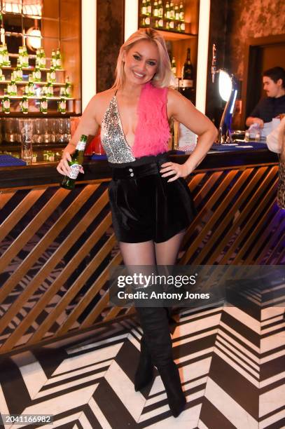 Kimberly Wyatt attends the Peroni Nastro Azzurro 0.0% event hosted at F1® Arcade, on February 26, 2024 in London, England.