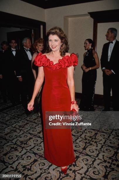 American actress Morgan Brittany honored at the 43rd Annual Thalians Ball in Los Angeles, US, 20th March 1992.