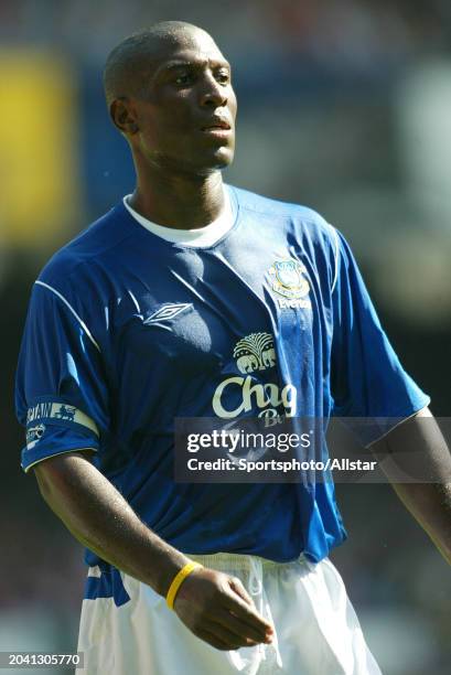 Kevin Campbell of Everton in action during the Premier League match between Everton and Arsenal at Goodison Park on August 15, 2004 in Liverpool,...