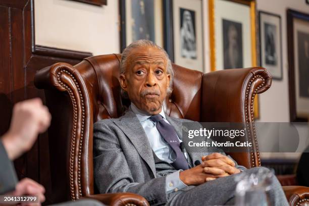 Reverend Al Sharpton speaks at The Cambridge Union on February 26, 2024 in Cambridge, Cambridgeshire.