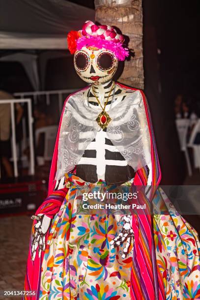 catrina skeleton decoration on display during a day of the dead celebration in mexico - guerrero stock pictures, royalty-free photos & images