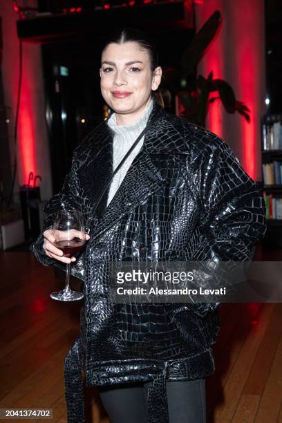 Emma Marrone attends the launch party of the "Il Secondo Giro Di Giostra" By Pachy Vocal Coach on February 26, 2024 in Milan, Italy.