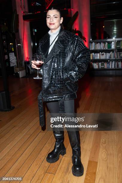 Emma Marrone attends the launch party of the "Il Secondo Giro Di Giostra" By Pachy Vocal Coach on February 26, 2024 in Milan, Italy.