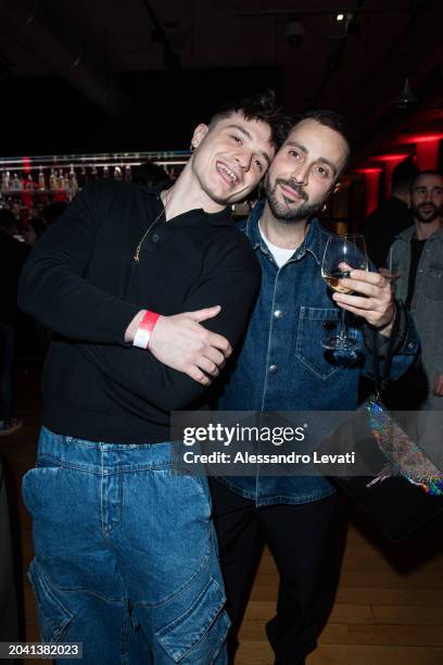 Olly and Pachy Scognamiglio attends the launch party of the "Il Secondo Giro Di Giostra" By Pachy Vocal Coach on February 26, 2024 in Milan, Italy.