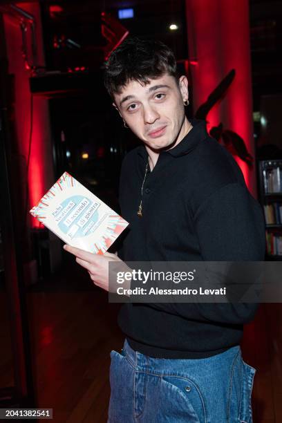 Olly attends the launch party of the "Il Secondo Giro Di Giostra" By Pachy Vocal Coach on February 26, 2024 in Milan, Italy.
