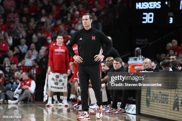 Head coach Fred Hoiberg of the Nebraska Cornhuskers watches action against the Minnesota Golden Gophers in the second half at Pinnacle Bank Arena on...