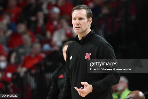 Head coach Fred Hoiberg of the Nebraska Cornhuskers watches action against the Minnesota Golden Gophers in the second half at Pinnacle Bank Arena on...