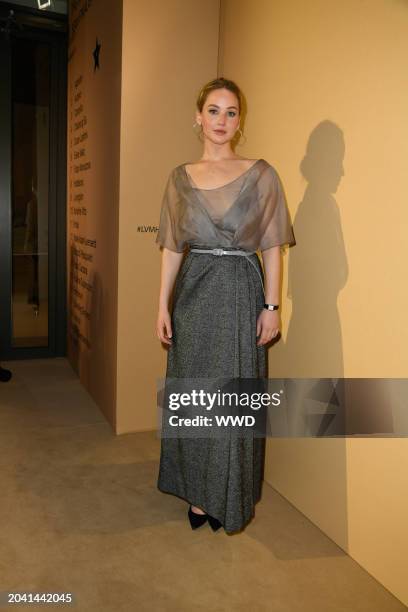 Jennifer Lawrence at the LVMH Prize Cocktail Party held on February 29, 2024 in Paris, France.