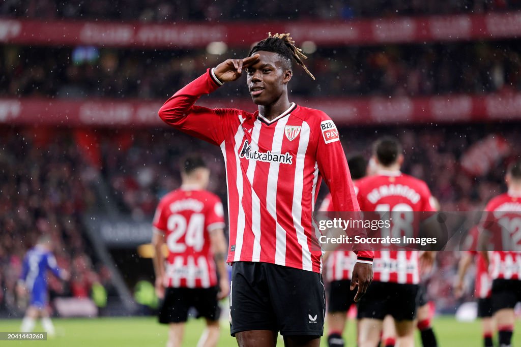 Nico Rey Nico Williams of Athletic Bilbao celebrates 2-0 during the Spanish ...