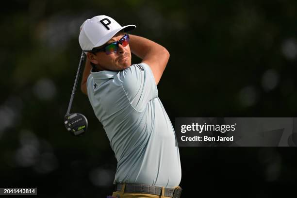 Rickie Fowler hits a tee shot on the 14th hole during the first round of Cognizant Classic in The Palm Beaches at PGA National Resort the Champion...