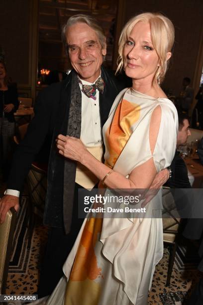 Jeremy Irons and Joely Richardson attend The Prince's Trust Invest In Futures Gala Dinner at The Peninsula Hotel on February 29, 2024 in London,...