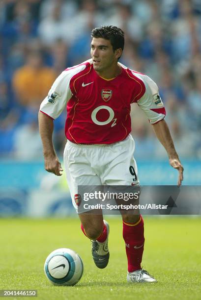 August 15: Jose Reyes of Arsenal on the ball during the Premier League match between Everton and Arsenal at Goodison Park on August 15, 2004 in...