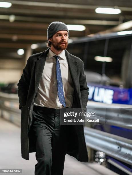 Tommy Novak of the Nashville Predators arrives for an NHL game against the Minnesota Wild at Bridgestone Arena on February 29, 2024 in Nashville,...