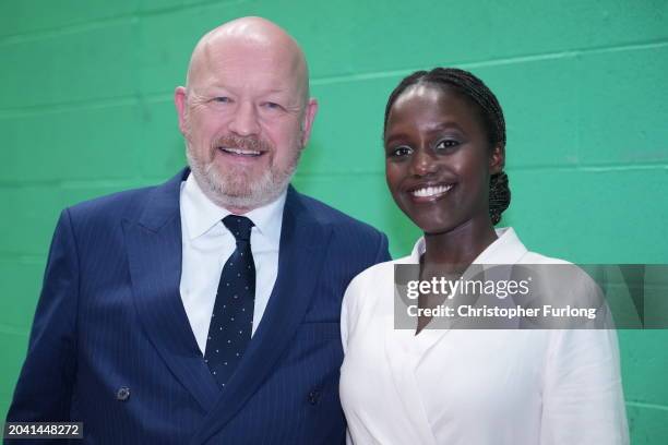 Reform UK candidate Simon Danczuk and fiance Claudine Uwamahoro arrive as vote counting continues in the Rochdale by-election on February 29, 2024 in...