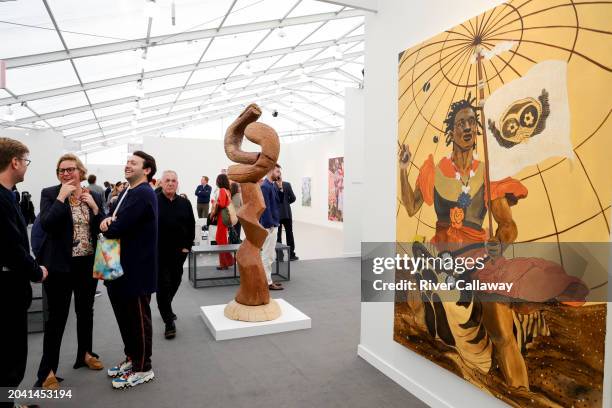 Atmosphere at Frieze LA at the Santa Monica Airport on February 29, 2024 in Los Angeles, California.