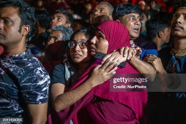 People are searching for their loved ones after a fire erupted in a multi-storey building in Dhaka, Bangladesh, on February 29, 2024. At least 43...