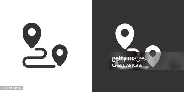 route icon. solid icon that can be applied anywhere, simple, pixel perfect and modern style - guidance stock illustrations