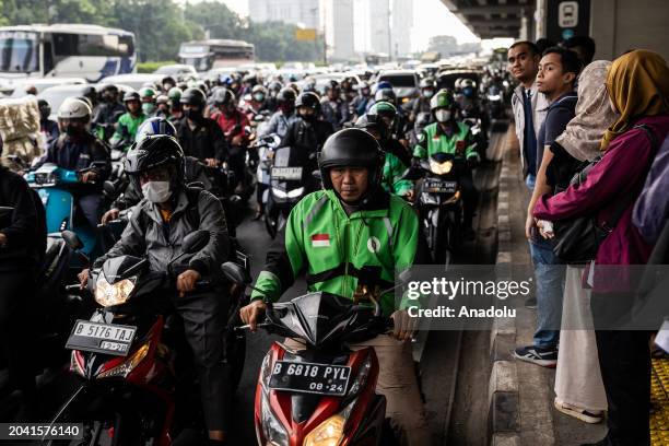 Heavy traffic during a morning commuting hours in Jakarta, Indonesia, on February 27, 2024. Indonesia relocates its capital from Jakarta to Nusantara...