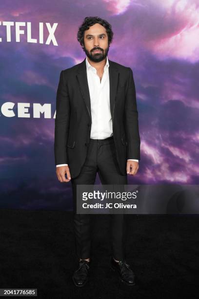 Kunal Nayyar attends the photocall for Netflix's "Spaceman" at The Egyptian Theatre Hollywood on February 26, 2024 in Los Angeles, California.