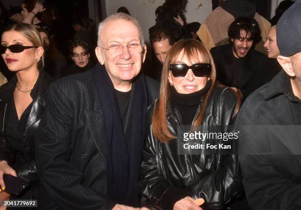 Jean Paul Gaultier and Babeth Djian attend the Pressiat Womenswear Fall/Winter 2024-2025 show as part of Paris Fashion Week on February 26, 2024 in...