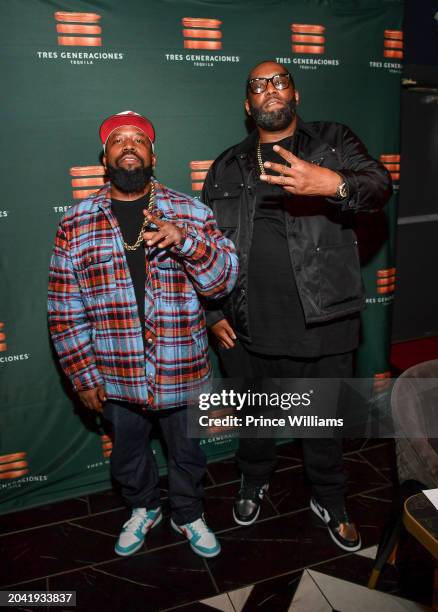 Big Boi and Killer Mike attend Killer Mike Grammy Celebration at Knife Modern Mediterranean on February 25, 2024 in Atlanta, Georgia.