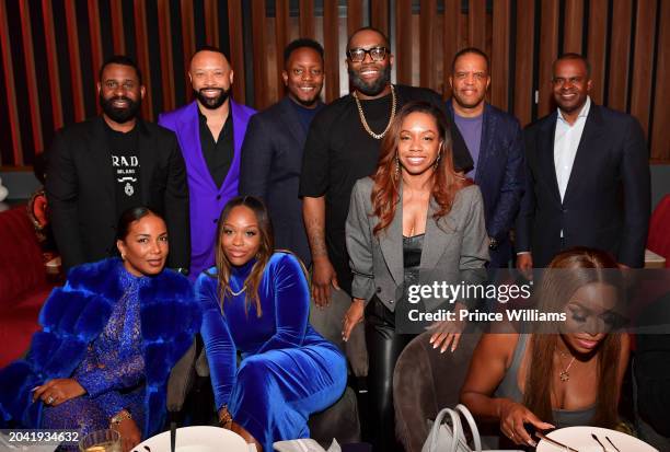 Ryan Glover, Marsha Glover, Shana Render, Paul Judge, Killer Mike, Phillana Williams, John Hope Bryant, and Kasim Reed attend Killer Mike Grammy...