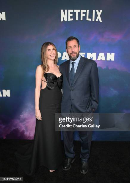 Jackie Sandler and Adam Sandler attend Netflix's "Spaceman" LA Special Screening at The Egyptian Theatre Hollywood on February 26, 2024 in Los...