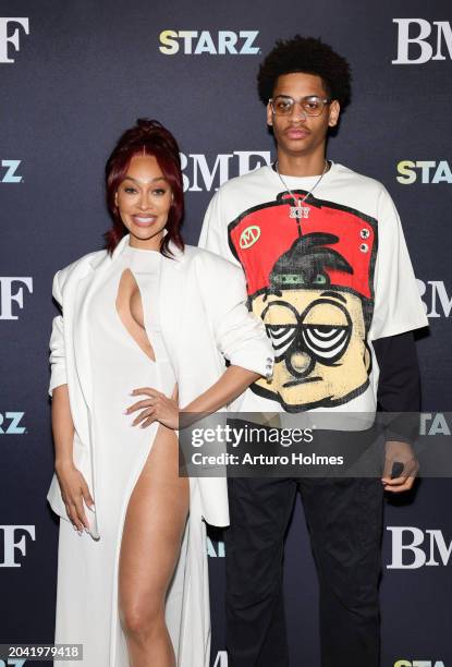 La La Anthony and Kiyan Carmelo Anthony attend "BMF" Season 3 Tastemaker Screening at The Roxy Hotel on February 26, 2024 in New York City.