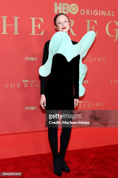 Andrea Riseborough attends HBO's "The Regime" New York Premiere at American Museum of Natural History on February 26, 2024 in New York City.