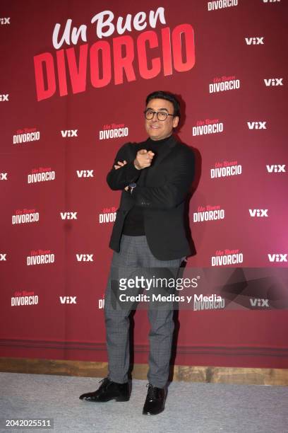 Adal Ramones poses for photos during the premiere of 'Un buen divorcio' at Plaza Carso on February 26, 2024 in Mexico City, Mexico.