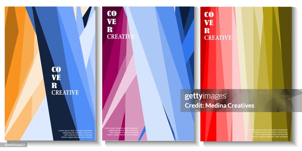 Set of template design with abstract background