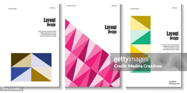 illustrations, cliparts, dessins animés et icônes de ensemble de conception de modèle avec fond abstrait - minimalisme aplat