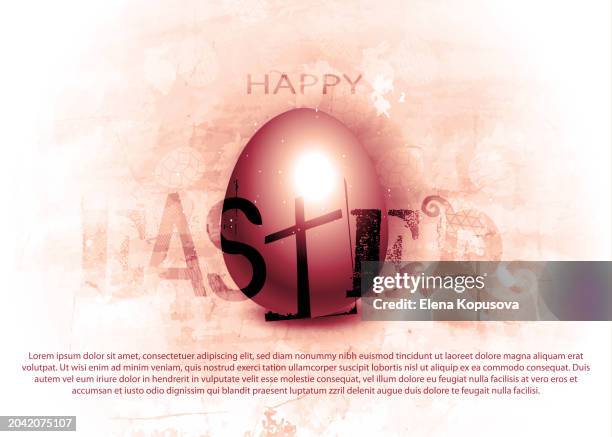 easter holiday idea in luxurious bronze style. bronze easter eggs with easter watercolor on abstract grunge vintage background with ornament. creative stylish modern banner with copy space. - easter background stock illustrations