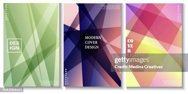 set of template design with abstract background - colour block background stock illustrations