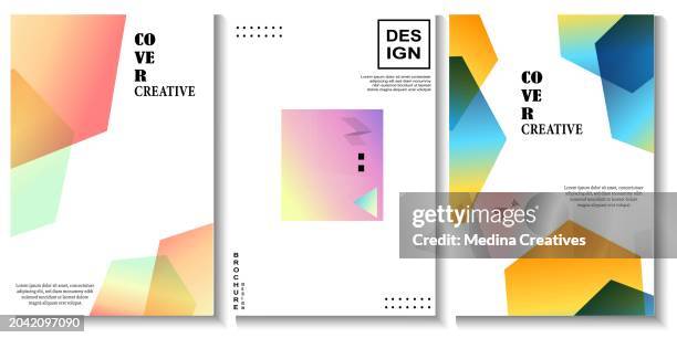 stockillustraties, clipart, cartoons en iconen met set of vector geometric minimalism color block abstract background - pagina web