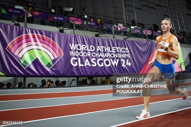 Netherlands' Femke Bol competes in the Women's 400m heat 4 during the Indoor World Athletics Championships in Glasgow, Scotland, on March 1, 2024.