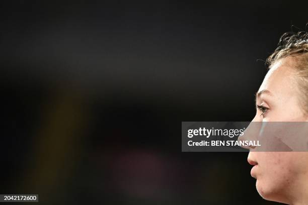 Netherlands' Femke Bol prepares to compete in the Women's 400m heats during the Indoor World Athletics Championships in Glasgow, Scotland, on March...