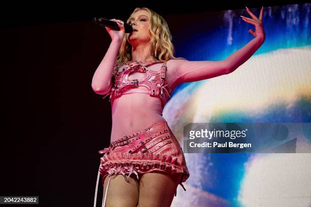 Zara Larsson performs on stage at Afas Live on February 26, 2024 in Amsterdam, Netherlands. .