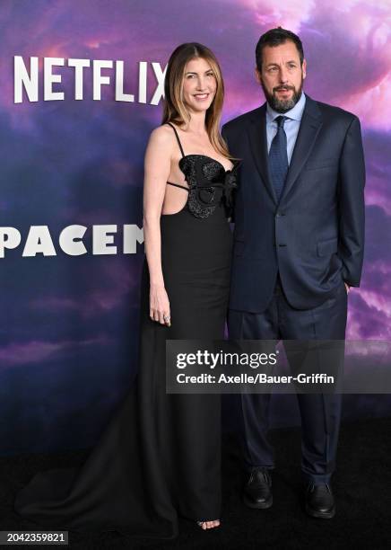 Jackie Sandler, Adam Sandler attend the Photocall for Netflix's "Spaceman" at The Egyptian Theatre Hollywood on February 26, 2024 in Los Angeles,...