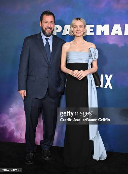 Adam Sandler and Carey Mulligan attend the Photocall for Netflix's "Spaceman" at The Egyptian Theatre Hollywood on February 26, 2024 in Los Angeles,...