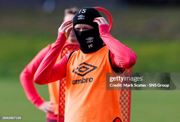 Barrie McKay during a Heart of Midlothian training session at Oriam, on March 01 in Edinburgh, Scotland.