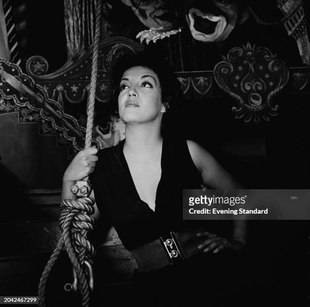 Mexican actress Katy Jurado poses with a rope, October 14th 1955.