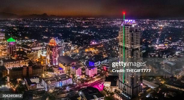 sandton city centre cityscape at night - sandton cbd stock pictures, royalty-free photos & images